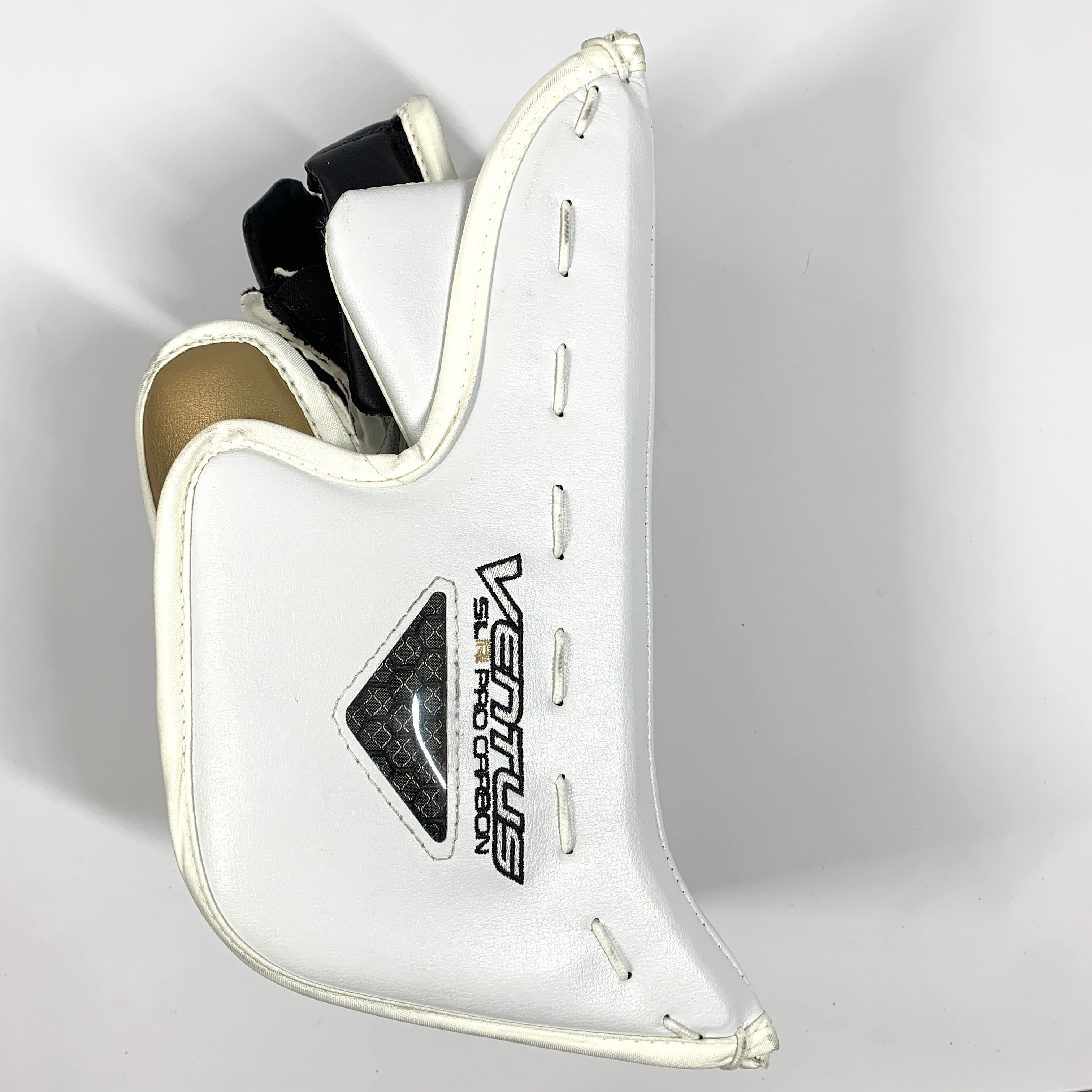 Vaughn SLR Pro Carbon – Bloqueur de gardien de but professionnel – Vegas Golden Knights (blanc/noir/or)